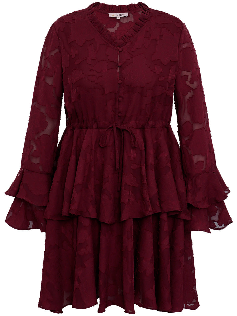 A-VIEW Floretta Mekko Viininpunainen