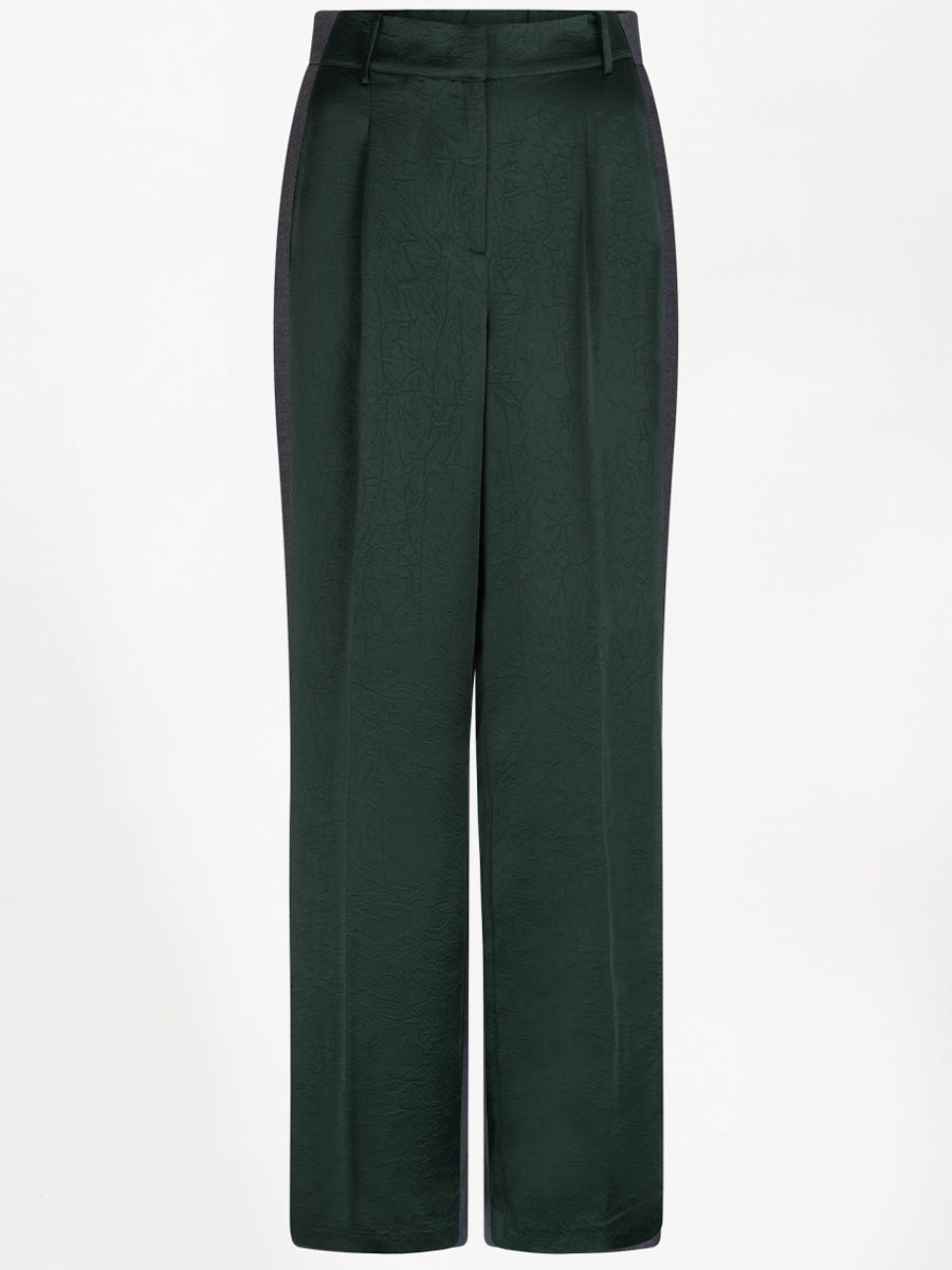 Dante 6 Jules Creased Satiinihousut Tummanvihreä