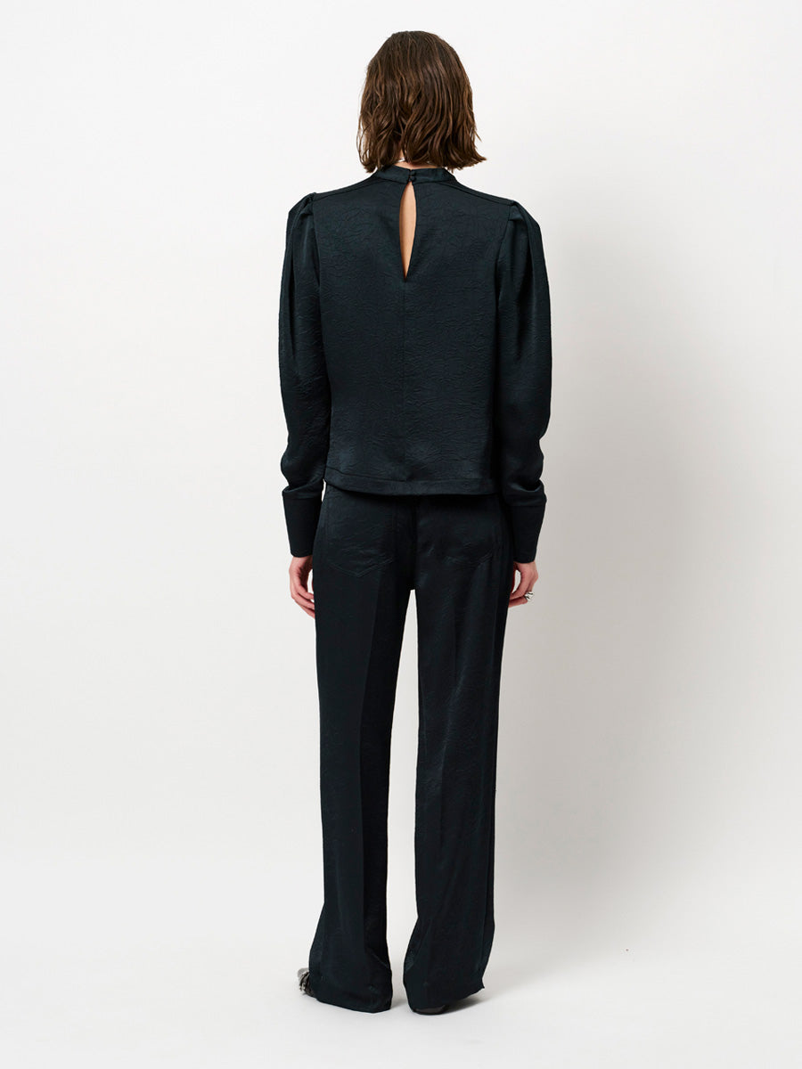 Dante 6 Jules Creased Satiinihousut Tummanvihreä