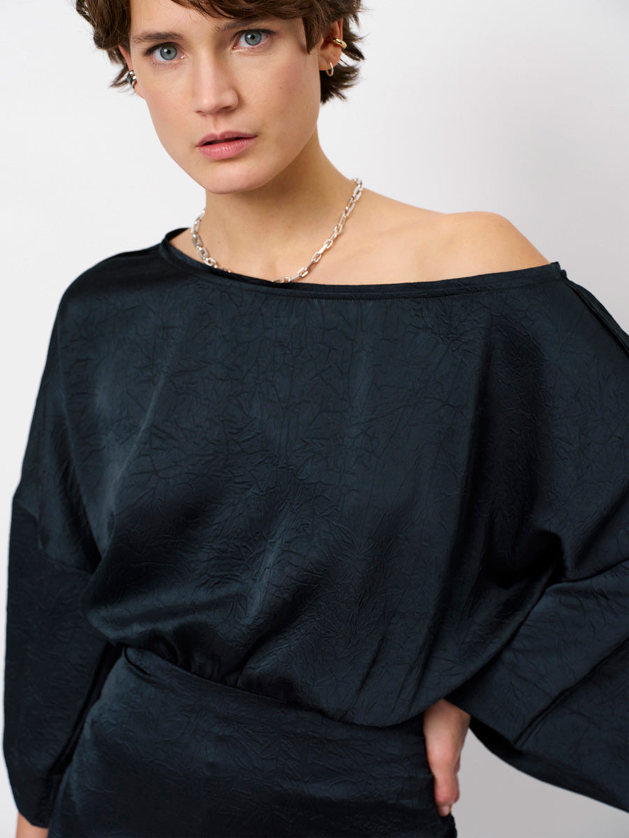 Dante 6 Maven Kimonohihainen Satiinimekko Tummanvihreä