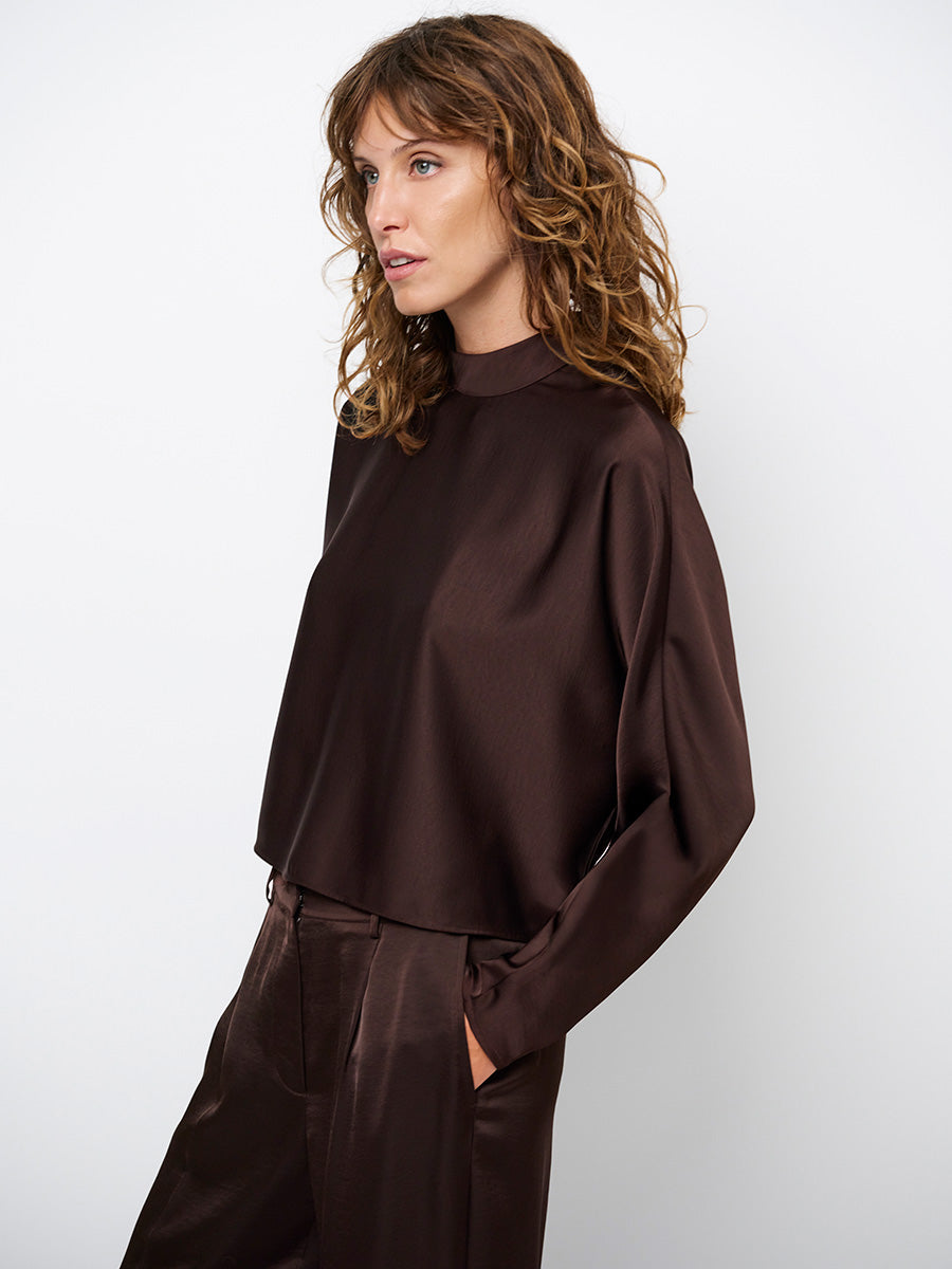 Dante 6 Sally Satiinipusero Ruskea