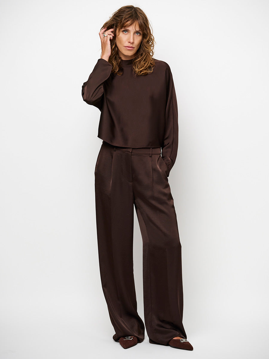 Dante 6 Sally Satiinipusero Ruskea