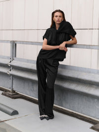 Dante 6 Zelena Lyhythihainen satiinipusero Musta