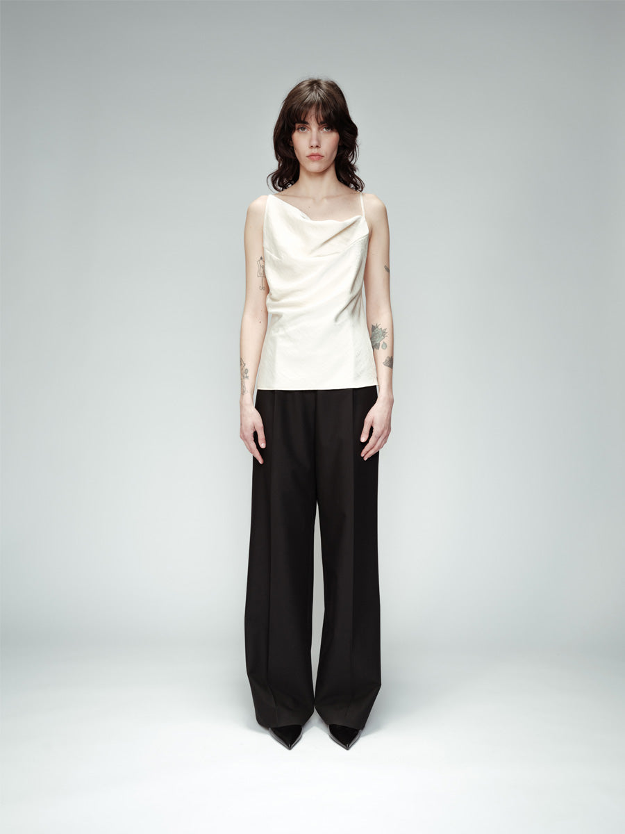 Grace & Mila Owen Satiinitoppi Luonnonvalkoinen