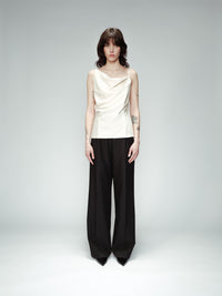 Grace & Mila Owen Satiinitoppi Luonnonvalkoinen