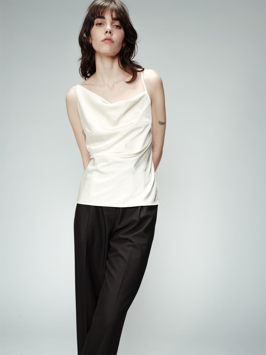 Grace & Mila Owen Satiinitoppi Luonnonvalkoinen