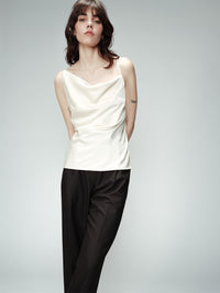 Grace & Mila Owen Satiinitoppi Luonnonvalkoinen