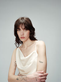 Grace & Mila Owen Satiinitoppi Luonnonvalkoinen