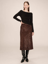 Grace & Mila Tailana Paljettihame Ruskea