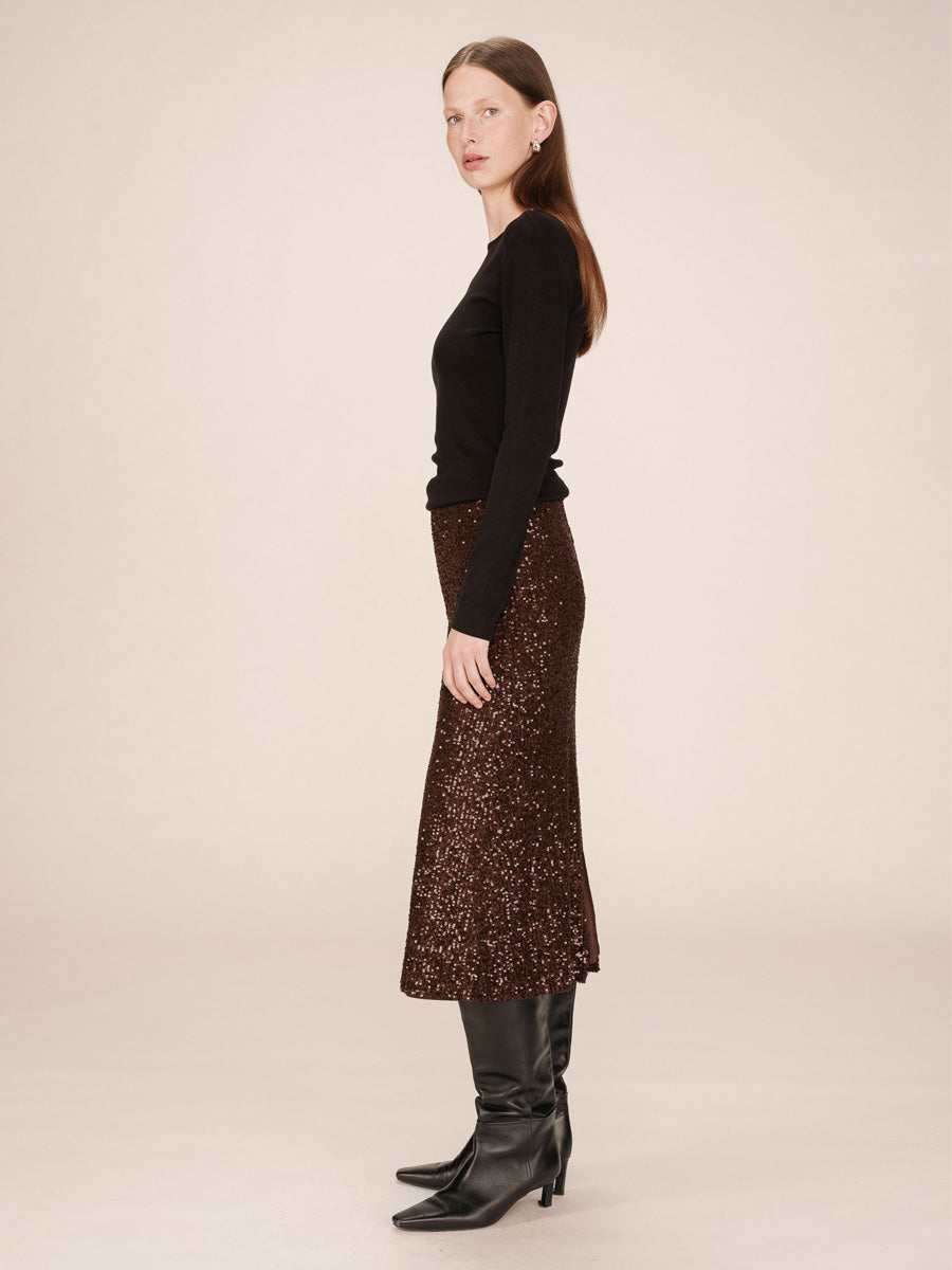 Grace & Mila Tailana Paljettihame Ruskea