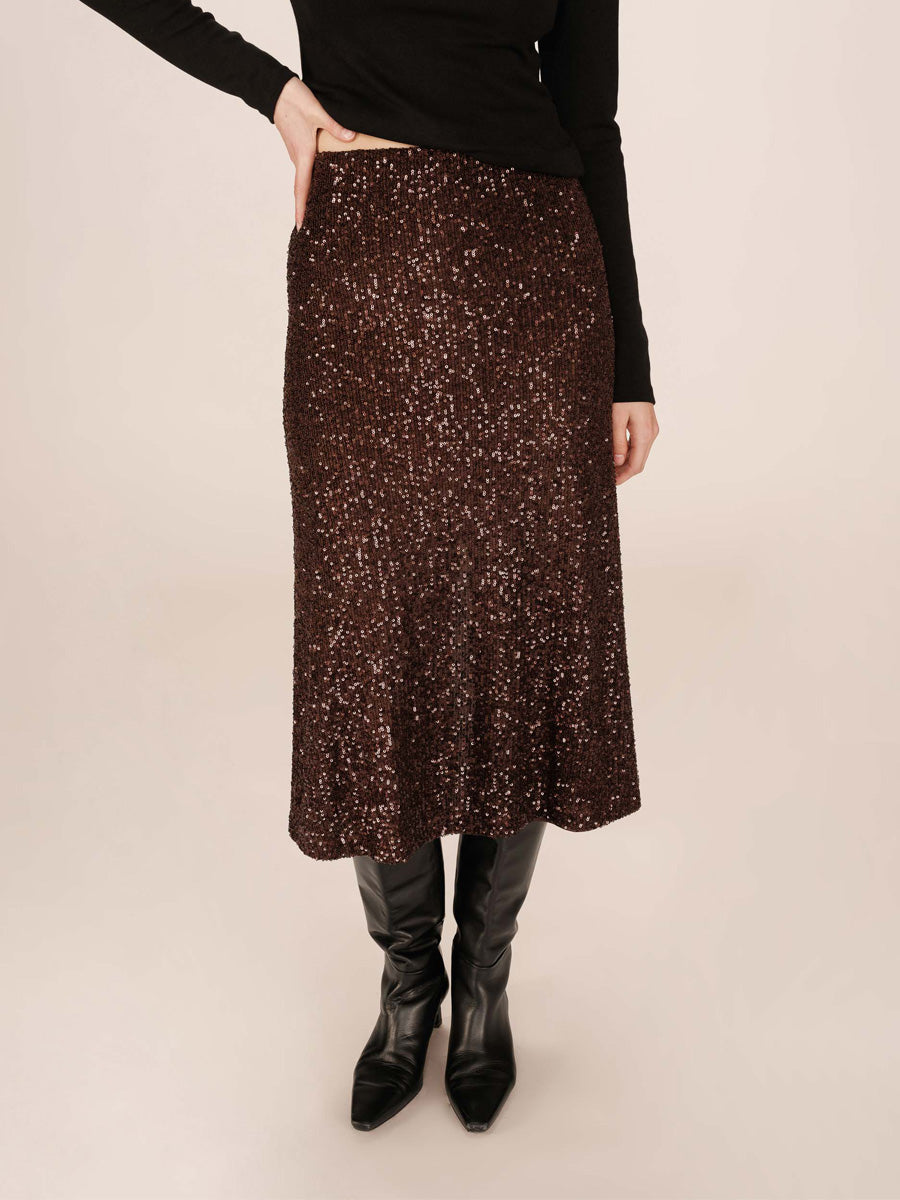 Grace & Mila Tailana Paljettihame Ruskea