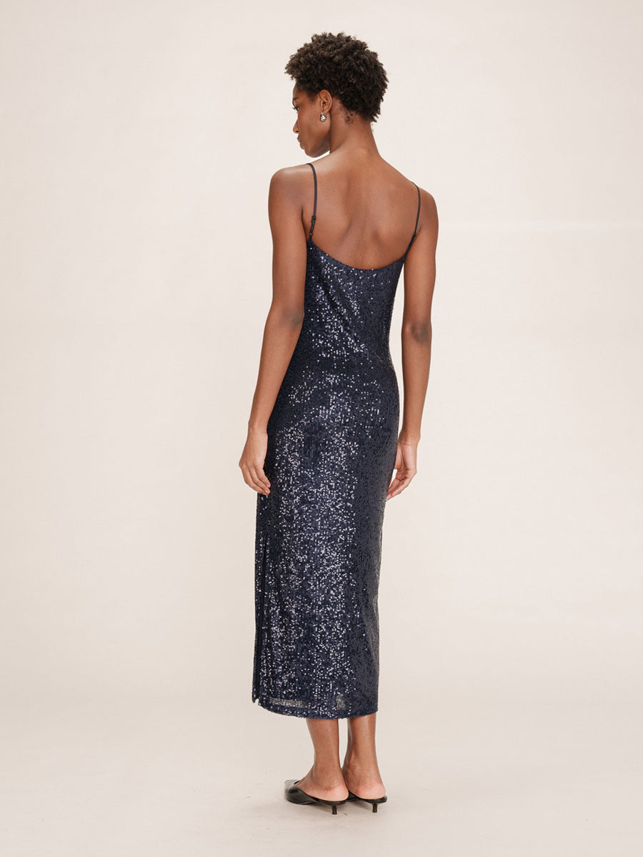 Grace & Mila Tori Paljettimekko Tummansininen