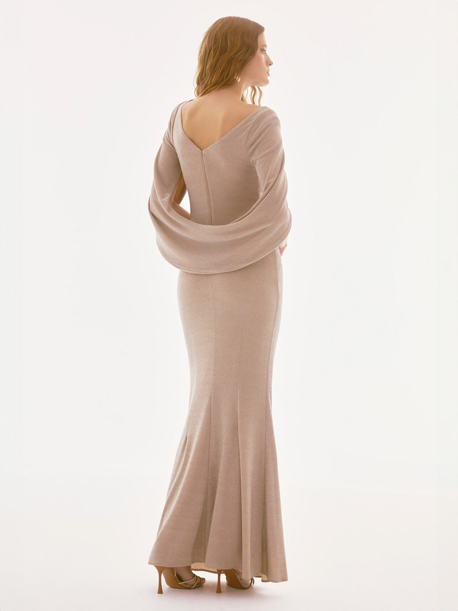 Joseph Ribkoff Pitkä Säihkyvä Iltapuku Samppanja