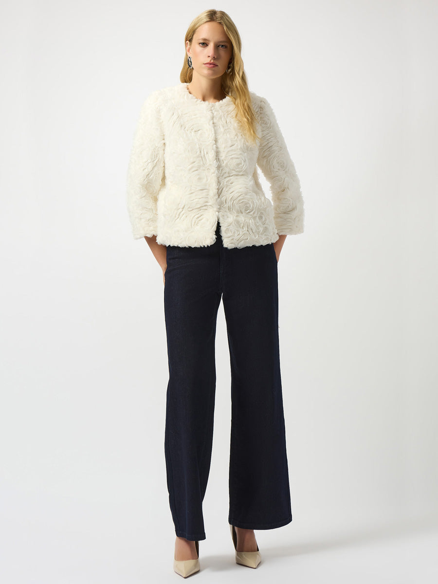 Joseph Ribkoff Kukkakirjailtu takki Valkoinen