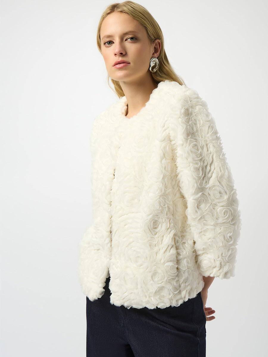 Joseph Ribkoff Kukkakirjailtu takki Valkoinen