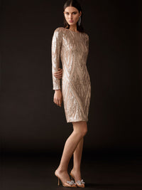 Joseph Ribkoff Polvipituinen Paljettimekko Kulta/Beige