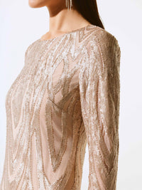 Joseph Ribkoff Polvipituinen Paljettimekko Kulta/Beige