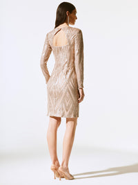 Joseph Ribkoff Polvipituinen Paljettimekko Kulta/Beige