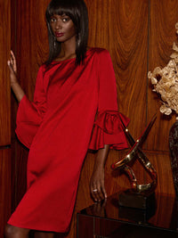 Joseph Ribkoff Satiininen Juhlamekko Punainen