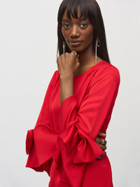 Joseph Ribkoff Satiininen Juhlamekko Punainen