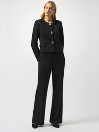 Joseph Ribkoff Scuba crepe wide leg pants musta suorat housut