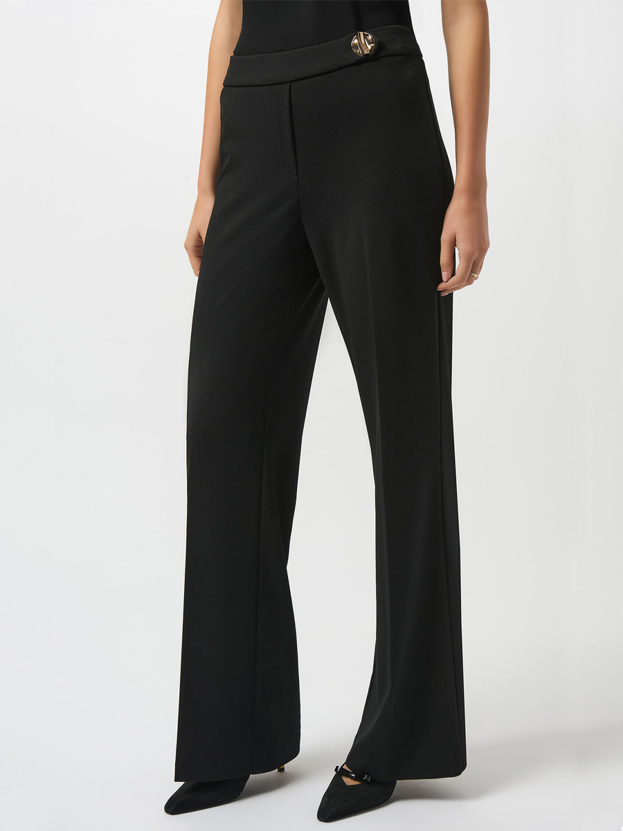 Joseph Ribkoff Scuba crepe wide leg pants musta suorat housut