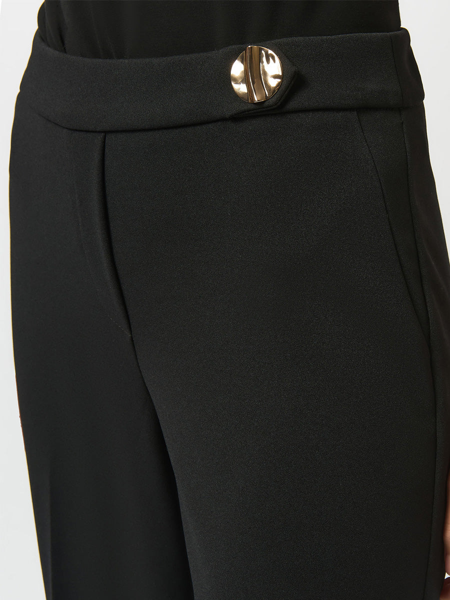 Joseph Ribkoff Scuba crepe wide leg pants musta suorat housut