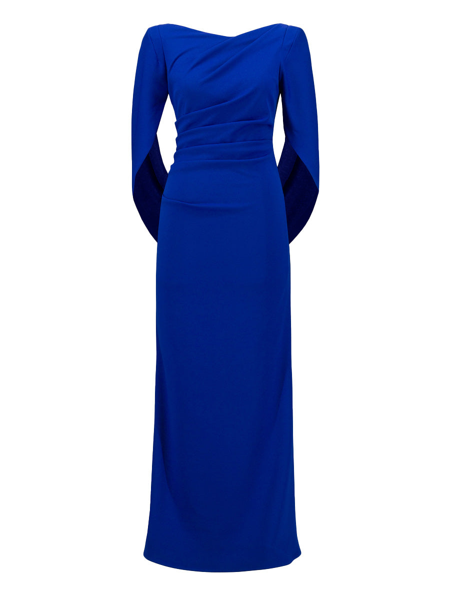 Scuba crepe trumpet gown