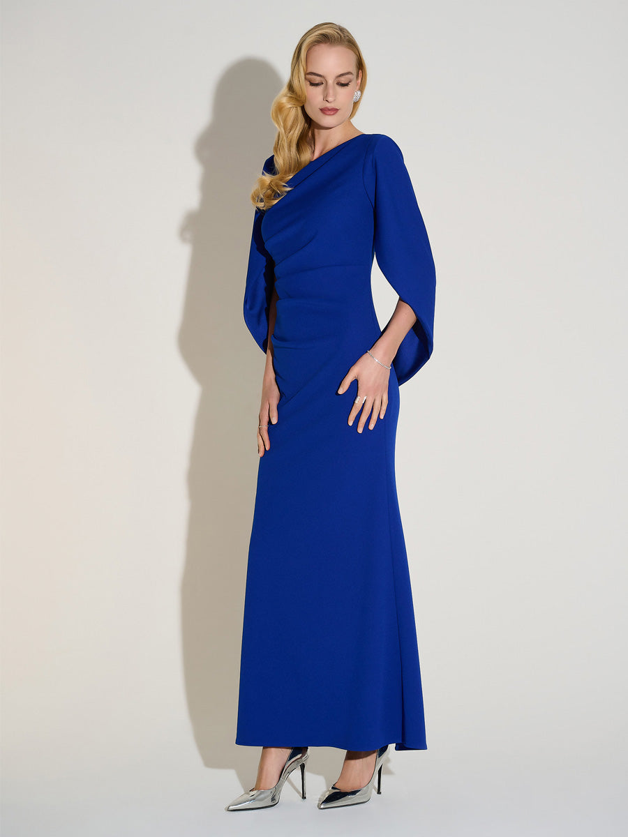 Scuba crepe trumpet gown