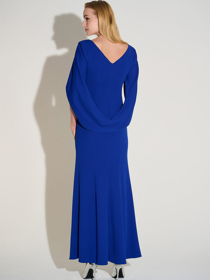 Scuba crepe trumpet gown
