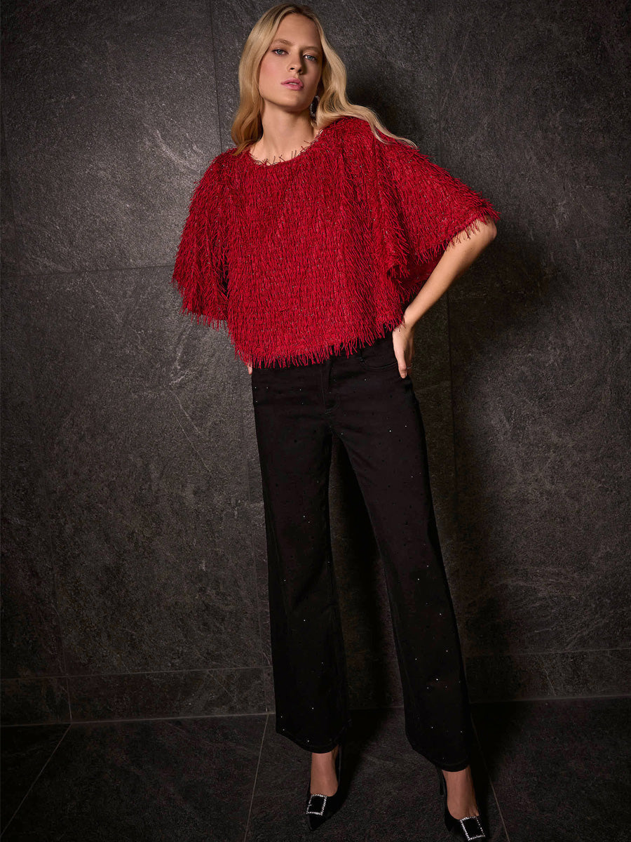 Joseph Ribkoff Leveälahkeiset Glitterfarkut Musta