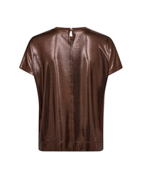 Mos Mosh Nivola Metallinhohtoinen T-Paita Ruskea Pronssi