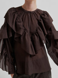 Second Female Fria Röyhelöpusero Ruskea