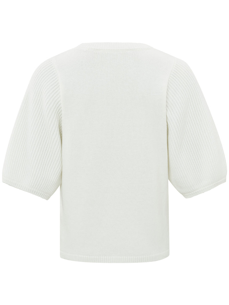 Sweater w. short puff sleeves