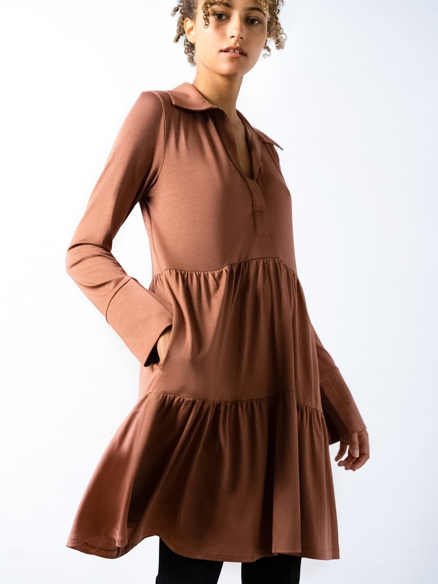 Residus TOTO collar dress russet