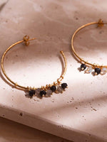 A Beautiful Story Aurora Black Onyx Labradorite Gold Earrings