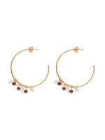 A Beautiful Story Aurora Garnet Rose Quartz Gold Earrings