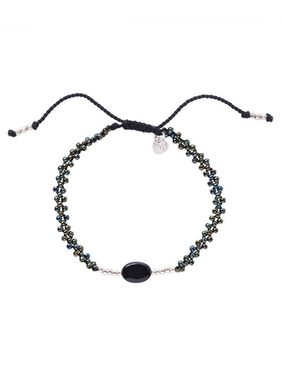 A Beautiful Story Emotion Black Onyx Silver Bracelet