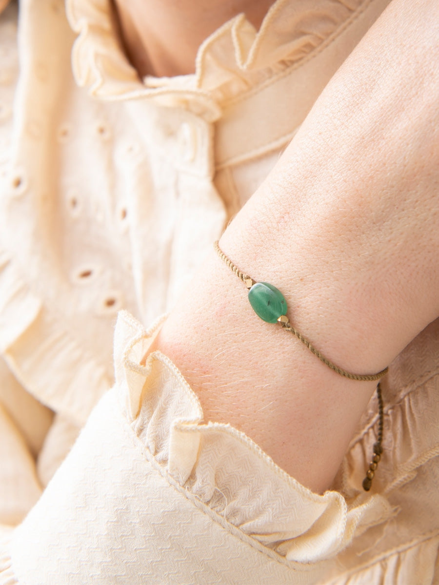 A Beautiful Story Gemstone Card Bracelet Aventurine