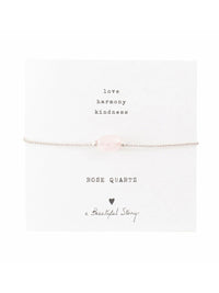 A Beautiful Story Gemstone Card Bracelet Rose Quartz