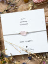 A Beautiful Story Gemstone Card Bracelet Rose Quartz