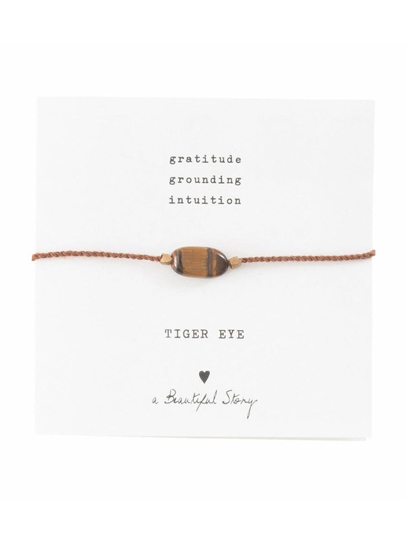A Beautiful Story Gemstone Card Bracelet Tiger's Eye