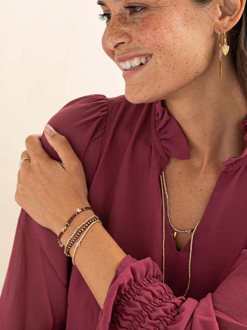 A Beautiful Story Loyal Gold Bracelet Rose Quartz