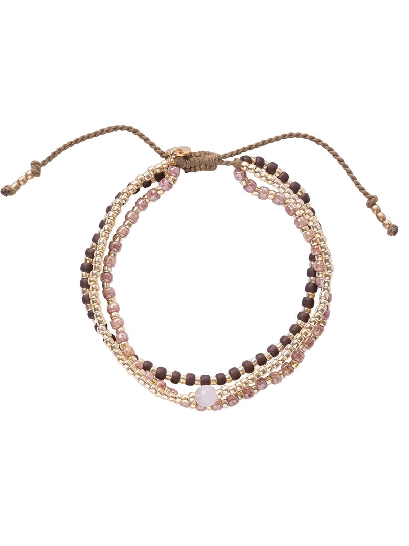 A Beautiful Story Loyal Gold Bracelet Rose Quartz