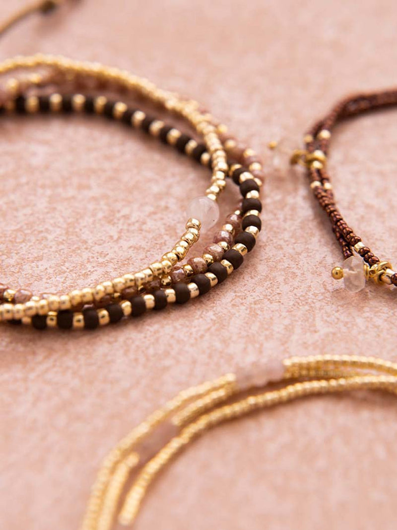 A Beautiful Story Loyal Gold Bracelet Rose Quartz