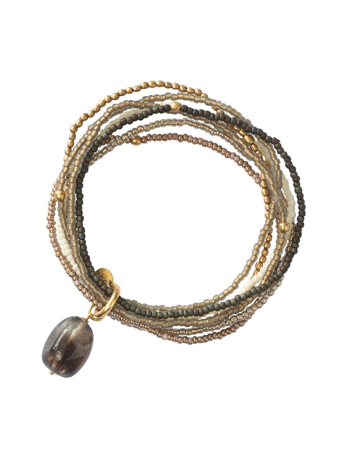 A Beautiful Story Nirmala Gold Bracelet Smokey Quartz