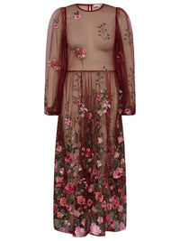 A-VIEW Fuschia Dress Kukkakirjailtu mekko Punainen
