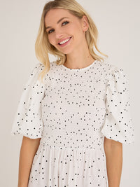 A-VIEW Tabita Pilkullinen Maksimekko Valkoinen