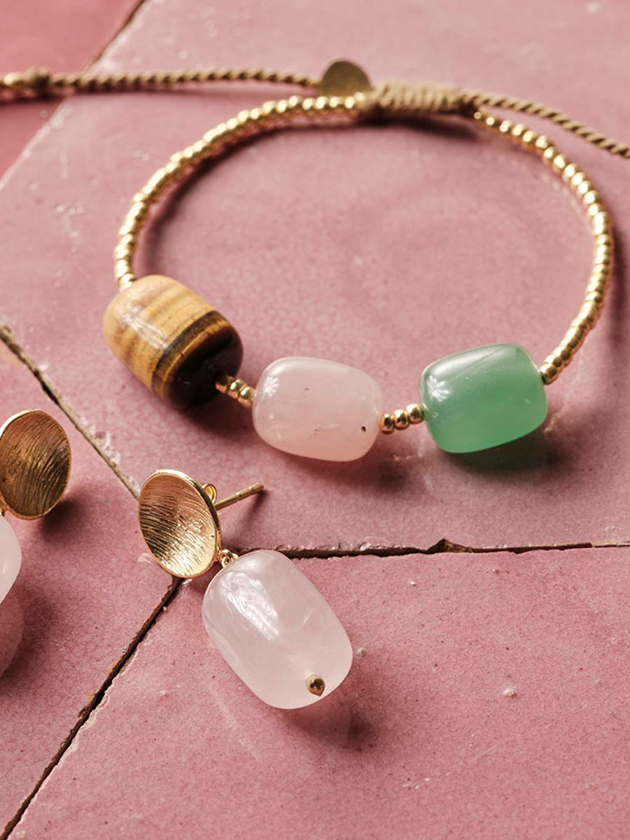 A Beautiful Story Desirable Aventuriini Ruusukvartsi Tiikensilmä Rannekoru