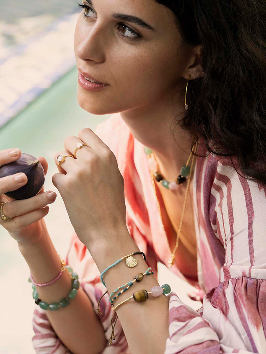 A Beautiful Story Desirable Aventuriini Ruusukvartsi Tiikensilmä Rannekoru